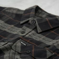 Brixton Bowery L/S Flannel Shirt - Black / Charcoal -hansen shop BoweryL SFlannelShirt Black Charcoal3 1024x1024