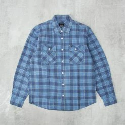 Brixton Bowery Summer Weight Shirt - Blue / Light Blue
