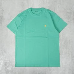 Carhartt WIP Chase S/S Tee - Aqua Green / Gold