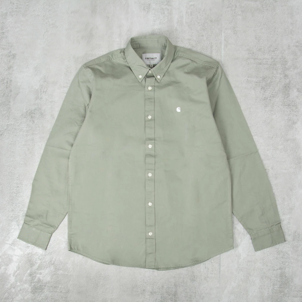 Carhartt WIP Madison L/S Shirt - Yucca / White 1 Carhartt WIP Madison L/S Shirt - Yucca / White