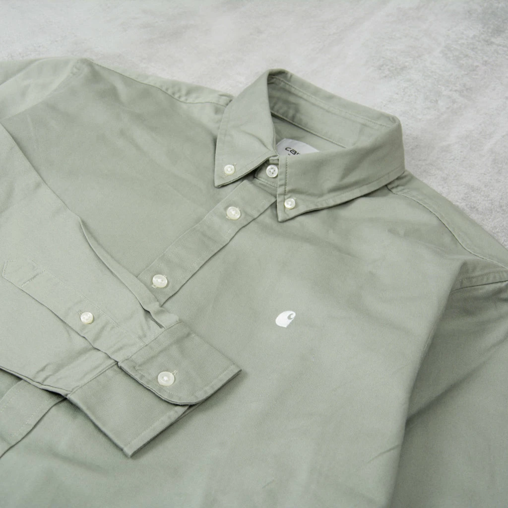 Carhartt WIP Madison L/S Shirt - Yucca / White 2 Carhartt WIP Madison L/S Shirt - Yucca / White - Image 2