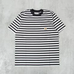 Carhartt WIP Scotty S/S Striped Pocket Tee - Black / White