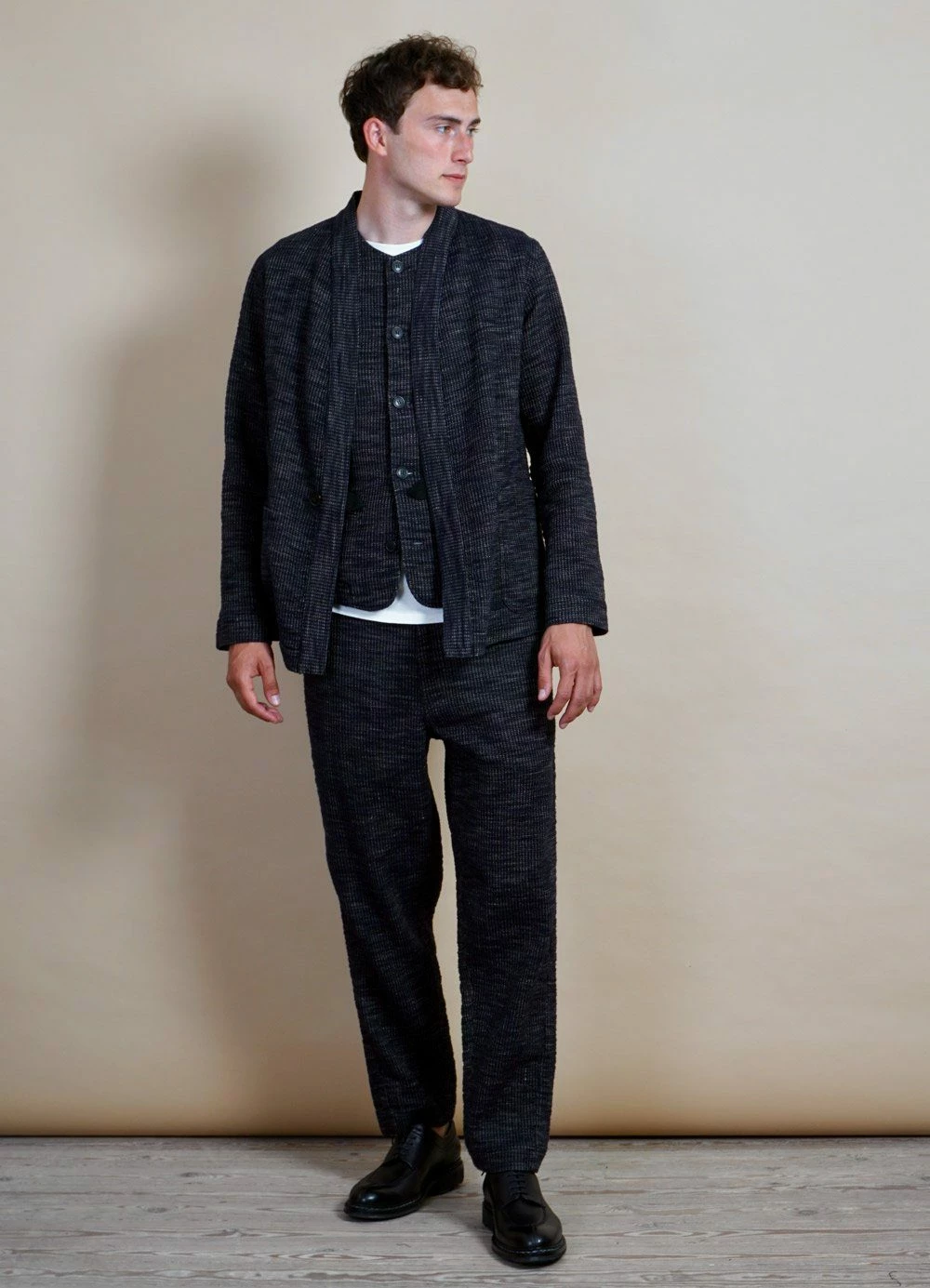 HANSEN GARMENTS BEN | Crew Neck Waistcoat | Black Hemp - Image 4