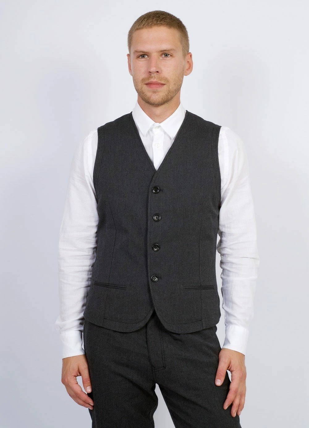 HANSEN GARMENTS DANIEL | Classic Waistcoat | Graphite - Image 4