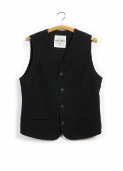 HANSEN GARMENTS DANIEL | Four Button Waistcoat | Black