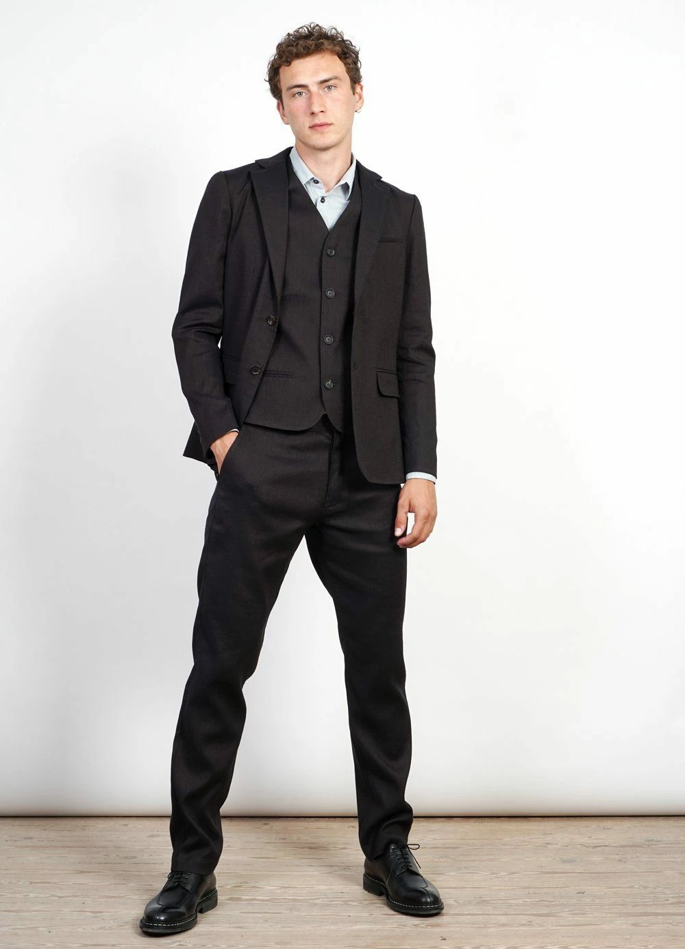 HANSEN GARMENTS DANIEL | Four Button Waistcoat | Coffee Melange - Image 4