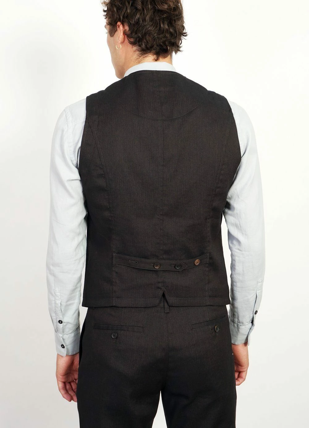 HANSEN GARMENTS DANIEL | Four Button Waistcoat | Coffee Melange - Image 3