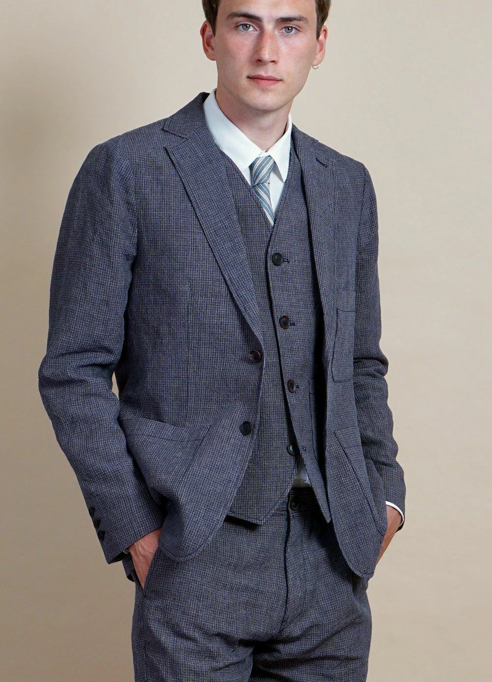 HANSEN GARMENTS HALFDAN | Classic Waistcoat | River - Image 5