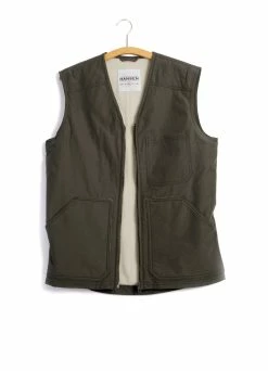 HANSEN GARMENTS HERBERT | Lined Zipper Work Waistcoat | Tech Army -hansen shop herbert lined zipper work waistcoat tech army 255 416768