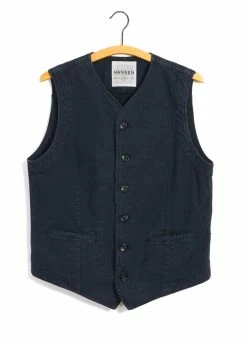 HANSEN GARMENTS KAJ | Casual Waistcoat | Black Navy