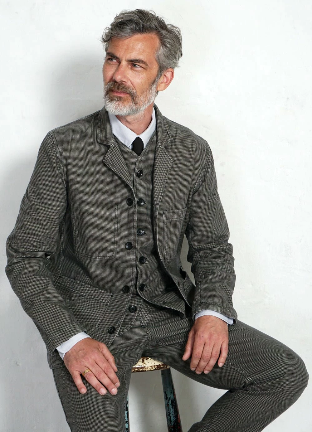 HANSEN GARMENTS KAJ | Casual Waistcoat | Black Sand - Image 2