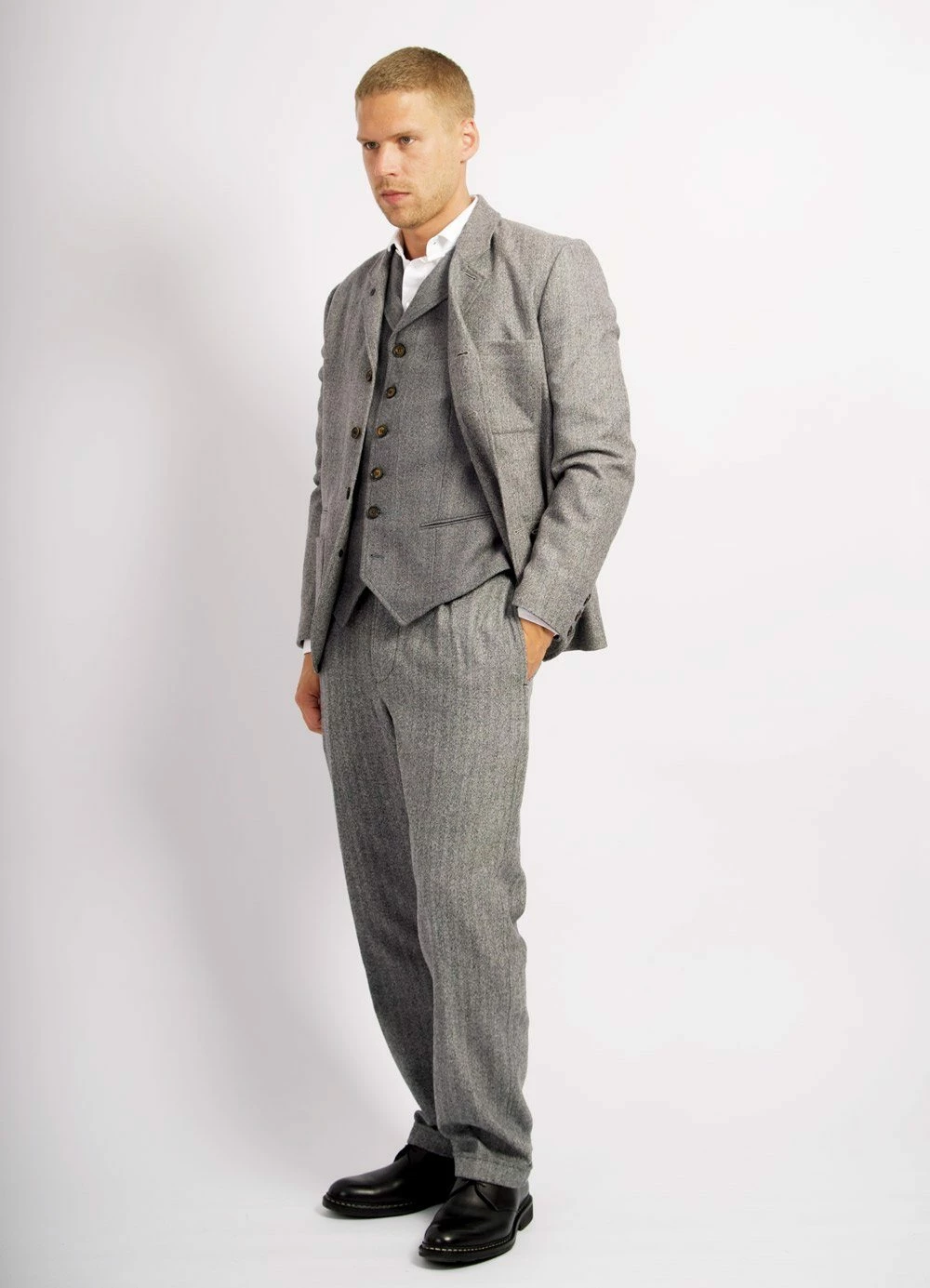 HANSEN GARMENTS WILLIAM | Classic Vest | Grey Melange - Image 4