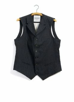 HANSEN GARMENTS WILLIAM | High Lapel Waistcoat | Black Pin
