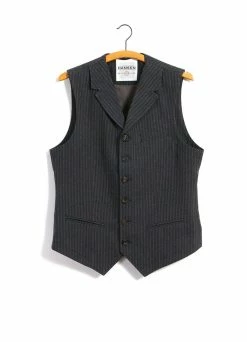 HANSEN GARMENTS WILLIAM | Lapel Waistcoat | Grey Pin
