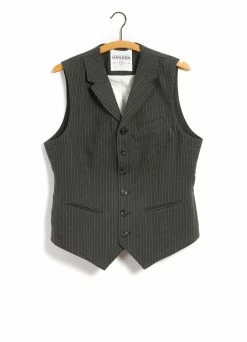 HANSEN GARMENTS WILLIAM | Lapel Waistcoat | Khaki Pin